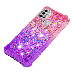 Coque en TPU Antichoc Dégradé Paillettes Paillettes Sable Mouvant rose-mauve pour votre Motorola Moto G30/G10