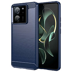 Htdmobiles Coque pour Xiaomi 13T / 13T Pro 5G - housse etui silicone gel carbone + verre trempe - BLEU FONCE