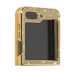 Avizar Coque pailletée pour Samsung Galaxy Z Flip 5 Rigide série Glitter Case Doré