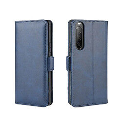 Etui en PU boucle déployante double avec support bleu pour votre Sony Xperia 10 II