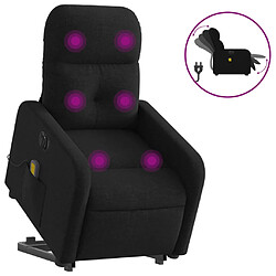 vidaXL Fauteuil inclinable de massage électrique Noir Tissu