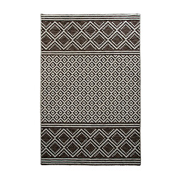 Thedecofactory MEDIA CROISILLONS BRUN - Tapis en polypropylène et coton motif croisillons brun 160x230