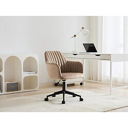 Vente-Unique Chaise de bureau - Velours - Beige et noir - Hauteur réglable - ELEANA