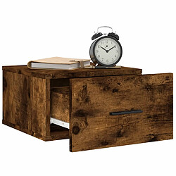 Acheter Maison Chic Table de chevet murale,Table de nuit chêne fumé 35x35x20 cm -MN40243