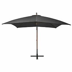 Maison Chic Parasol Jardin | Parasol suspendu avec mat Anthracite 3x3 m Bois de sapin massif - GKD65410