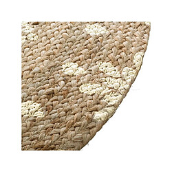 Atmosphera, Createur D'Interieur Tapis en jute à motifs - D. 115 cm - Beige et Doré pas cher