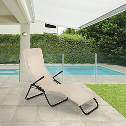 Beach And Garden Design 2 transats pliants bain de soleil pour jardin et plage en acier Pasha, Couleur: Beige