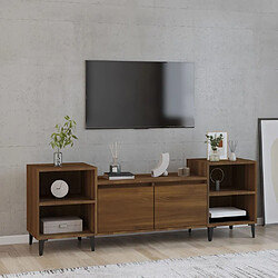 Maison Chic Meuble TV scandinave - Banc TV pour salon Chêne marron 160x35x55 cm Bois d'ingénierie -MN10023