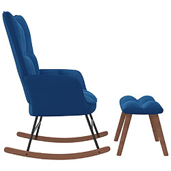 Avis Maison Chic Chaise à bascule avec repose-pied | Fauteuil Relax Bleu Velours -GKD42357