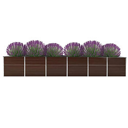 vidaXL Lit surélevé de jardin Acier galvanisé 480x80x77 cm Marron