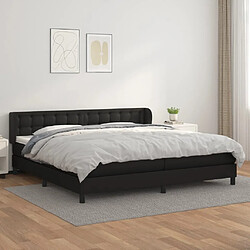 Maison Chic Lit Adulte - Lit simple Lit à sommier tapissier avec matelas moelleux - Meuble de Chambre - Noir 200x200 cm Similicuir -MN95167