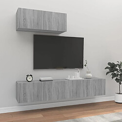 vidaXL Ensemble de meubles TV 3 pcs Sonoma gris Bois d'ingénierie