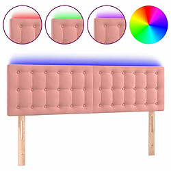 Maison Chic Tête de lit scandinave à LED,meuble de chambre Rose 144x5x78/88 cm Velours -MN25074