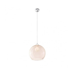 Luminaire Center Suspension BALL verre/acier champagne/chrome 1 ampoule pas cher