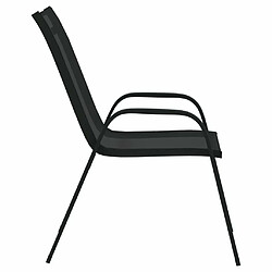 Acheter Maison Chic Lot de 2 Chaises empilables de jardin - Fauteuil d'extérieur Noir Tissu textilène -MN74149