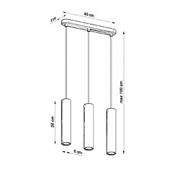 Acheter Luminaire Center Suspension Lino Bois Bois naturel 3 ampoules 90cm