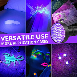 Avis BESTA Lampe torche à lumière noire UV avec 100 LED, lampe à main ultraviolette, détecteurs d'urine pour animaux de compagnie pour faux billets de banque, chiens, tapis