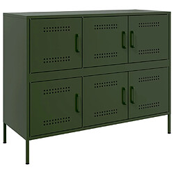 vidaXL Buffet vert olive 100,5x39x79 cm acier