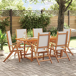 vidaXL Ensemble à Manger de jardin 7pcs bois d'acacia solide textilène