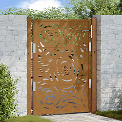 vidaXL Porte de jardin acier résistant aux intempéries design flamme