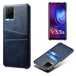 Coque en TPU + PU anti-chocs avec porte-cartes, bleu pour votre Vivo Y21/Vivo Y21s/Vivo Y33s