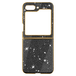 Avizar Coque pailletée pour Samsung Galaxy Z Flip 5 Rigide série Glitter Case Noir