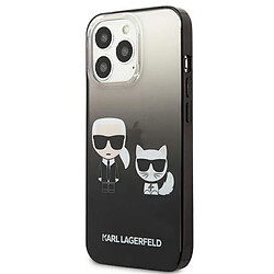 Karl Lagerfeld Gradient Ikonik Karl & Choupette - Coque pour iPhone 13 Pro (Noir)