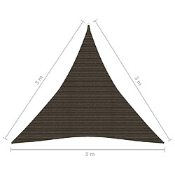 vidaXL Voile d'ombrage 160 g/m² Marron 3x3x3 m PEHD pas cher