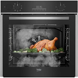 Four encastrable Pyrolyse Chaleur tournante et brassée BEKO BCBIS14300MPSE Inox - Porte froide - 72L - 59,4 cm