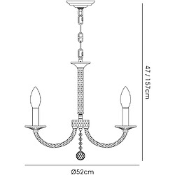 Avis Luminaire Center Suspension Elena 3 Ampoules doré/cristal