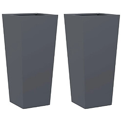 vidaXL Jardinières 2 pcs anthracite 35x35x75 cm acier