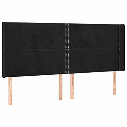 Avis Maison Chic Tête de lit scandinave à LED,meuble de chambre Noir 203x16x118/128 cm Velours -MN19786