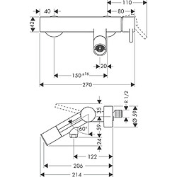 Mitigeur bain/douche HANSGROHE AXOR Starck chromé - 10411000