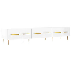 Maison Chic Meuble TV scandinave - Banc TV pour salon blanc brillant 150x36x30 cm bois d'ingénierie -MN75711