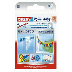 Tesa 58800-12-00 Lot de 16 double-face adhésifs transparents Powerstrips Deco (Import Allemagne)