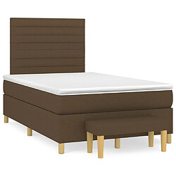 vidaXL Sommier à lattes de lit avec matelas Marron foncé 120x200 cm