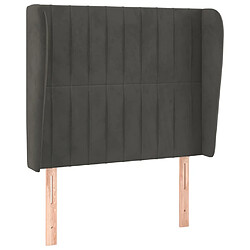 Maison Chic Tête de lit scandinave avec oreilles,meuble de chambre Gris foncé 93x23x118/128 cm Velours -MN26032