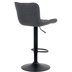 Decoshop26 Lot de 2 tabourets de bar coutures décoratives pied trompette hauteur réglable en métal noir assise en tissu noir 10_0004141