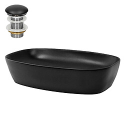 ML DESIGN MODERN LIVING Lavabo 605 x 385 x 140 mm en céramique noir