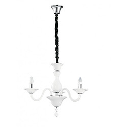 Fan Europe Chandelier sans abats jours Soffio 3 ampoules Verre blanc