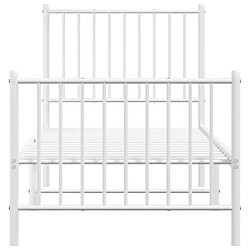 Acheter vidaXL Cadre de lit métal sans matelas avec pied de lit blanc 75x190cm