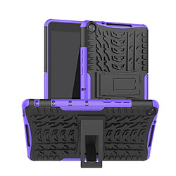 Coque en TPU modèle de pneu cool avec béquille noir/purple pour votre Huawei MediaPad M5 Lite 8