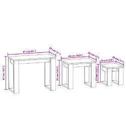 vidaXL Tables gigognes 3 pcs Sonoma gris Bois d'ingénierie pas cher