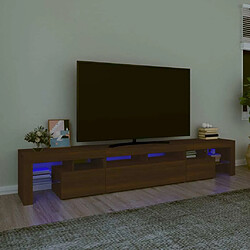 Maison Chic Meubles TV avec lumières LED - Banc TV pour salon Chêne marron 230x36,5x40 cm -MN48925