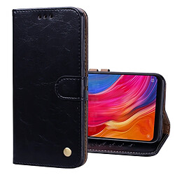 Wewoo Housse Coque en cuir à rabat horizontal pour homme, style Business, texture pour Xiaomi Mi 8, avec support et emplacements pour cartes porte-monnaie (Noir)