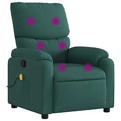 vidaXL Fauteuil de massage inclinable Vert foncé Tissu