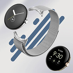 Acheter Avizar Bracelet pour Google Pixel Watch Acier Inoxydable Milanais Magnétique Argent