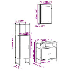 vidaXL Ensemble de meubles de salle de bain 3 pcs Chêne marron pas cher