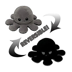 Universal Flip Octopus Doll Double-face Flip Doll Octopus en peluche Toyblack Gray