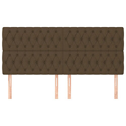 Avis Maison Chic Lot de 4 Têtes de lit design pour chambre - Décoration de lit Marron Foncé 100x7x78/88 cm Tissu -MN21544